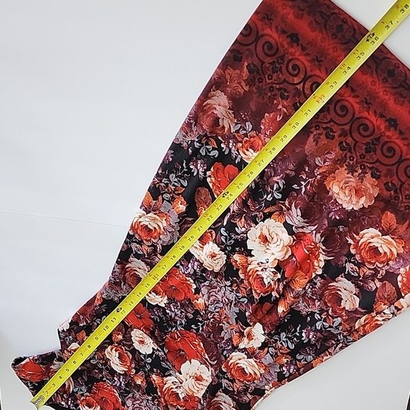 London Times Red Black Cream  Floral Print Sheath Dress Capped Sleeves Size 4 - Picture 15 of 15